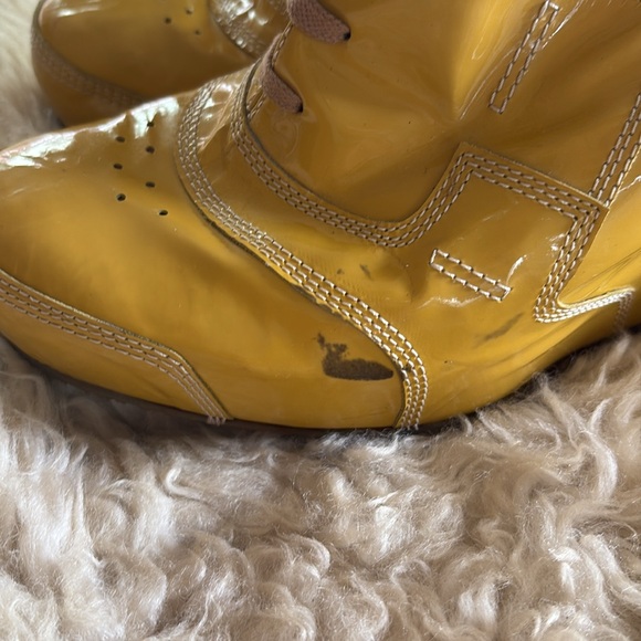 Vintage Dries Van Noreen unique yellow paten leather platform shoes size 8 - Picture 9 of 15